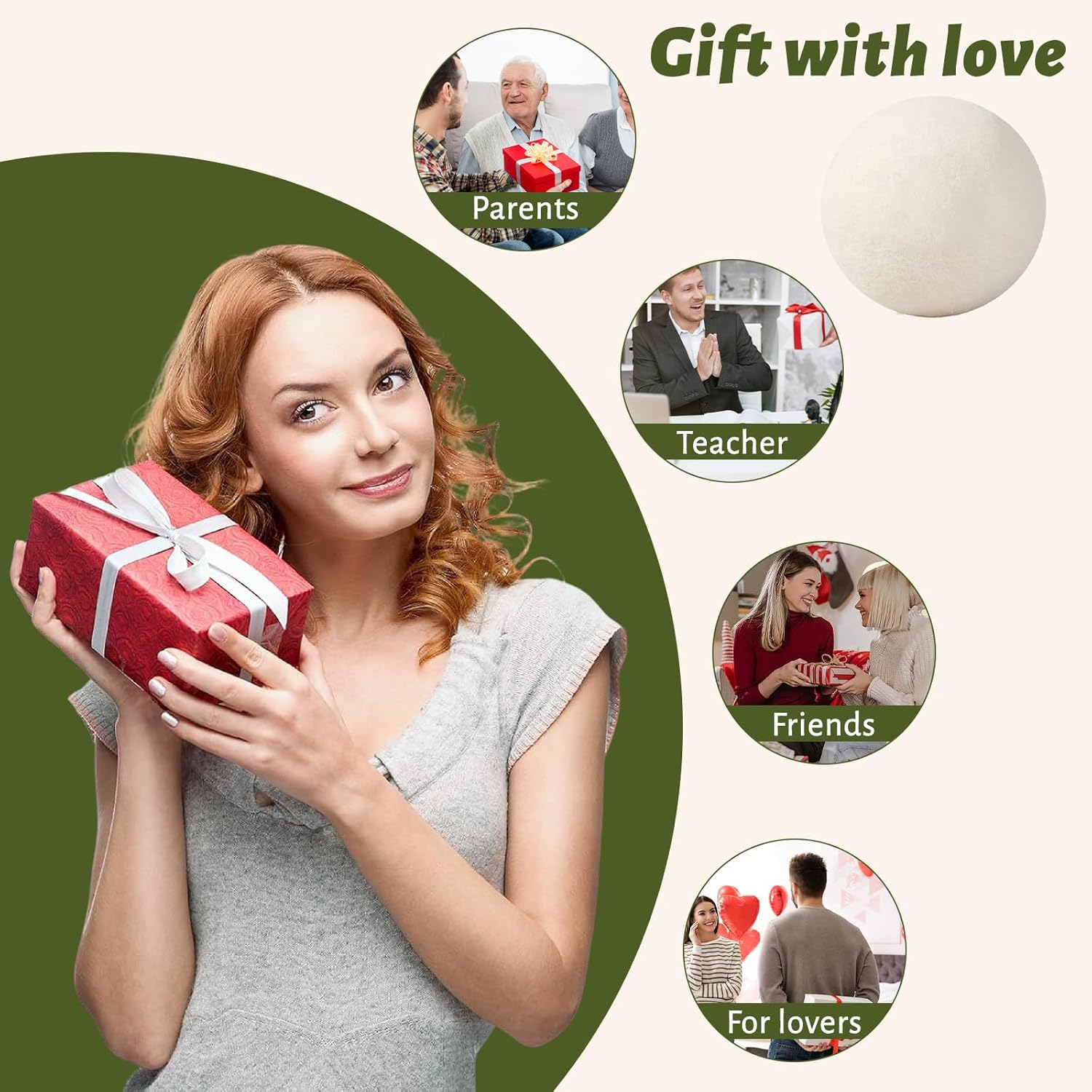 Shanghigh Wool Dryer Balls - 12 Pcs Reusable Fabric Softener with Natural Sheep, Organic Drying Ball for Reduce Clothes Wrinkles, Safe & Hypoallergenic Eco Premium Laundry Balls, Saves Dry Time image number 5