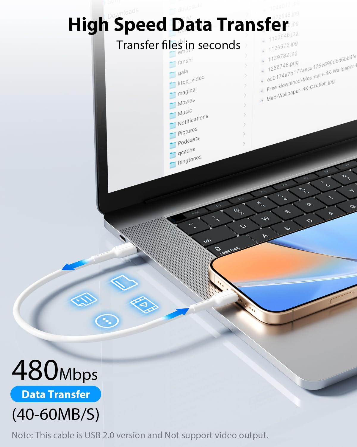 Soopii 10-Pack 8 Inch USB C to USB C Cables,0.7Ft 60W Short Type C Fast Charging Cables for Lphone 15/16,Pro/Plus/Pro Max,Galaxy S24/S23,Ipad,Macbook,Charging Station and Power Bank Accessory(White) - White image number 3