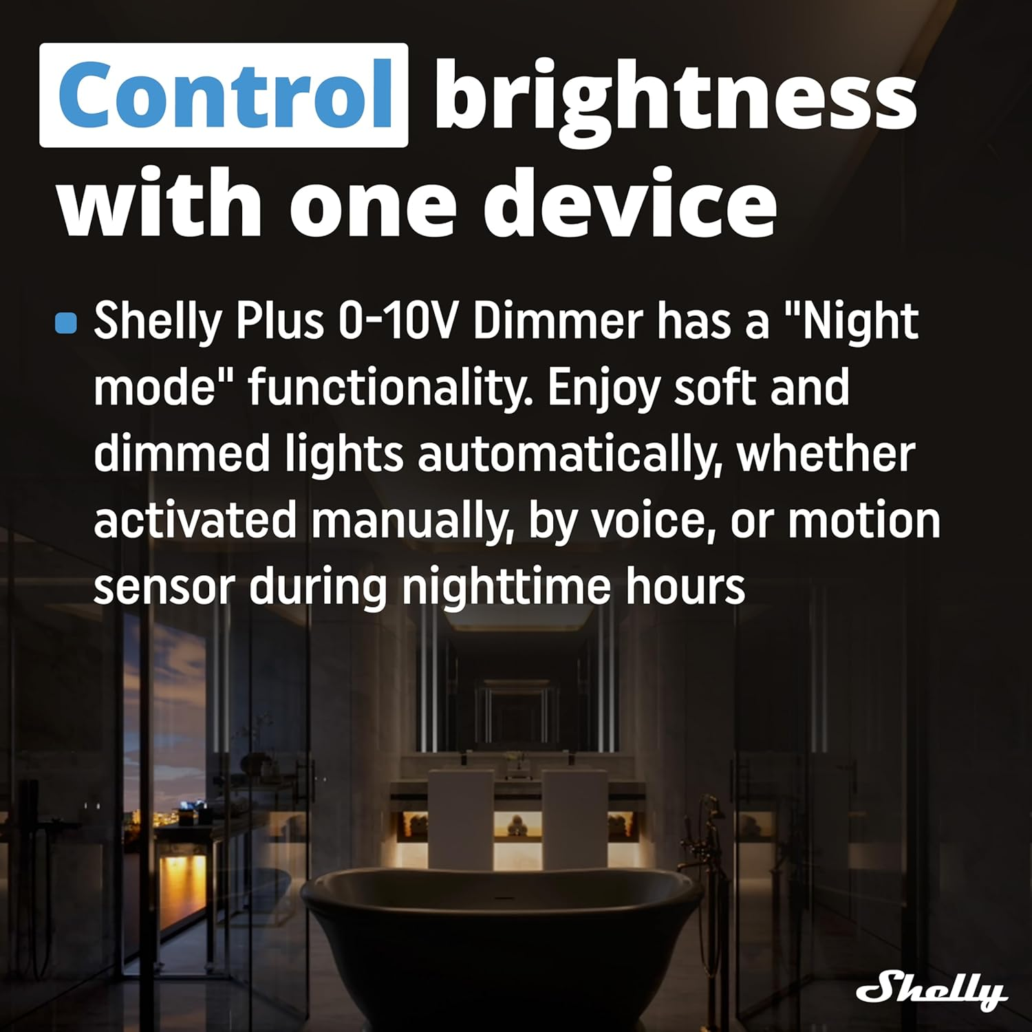 Shelly plus 0-10V Dimmer Wi-Fi & Bluetooth Smart Dimmer Switch Controller Light Control Ios Android App No Hub Required Compatible with Alexa and Google Home Smart Scenes image number 4