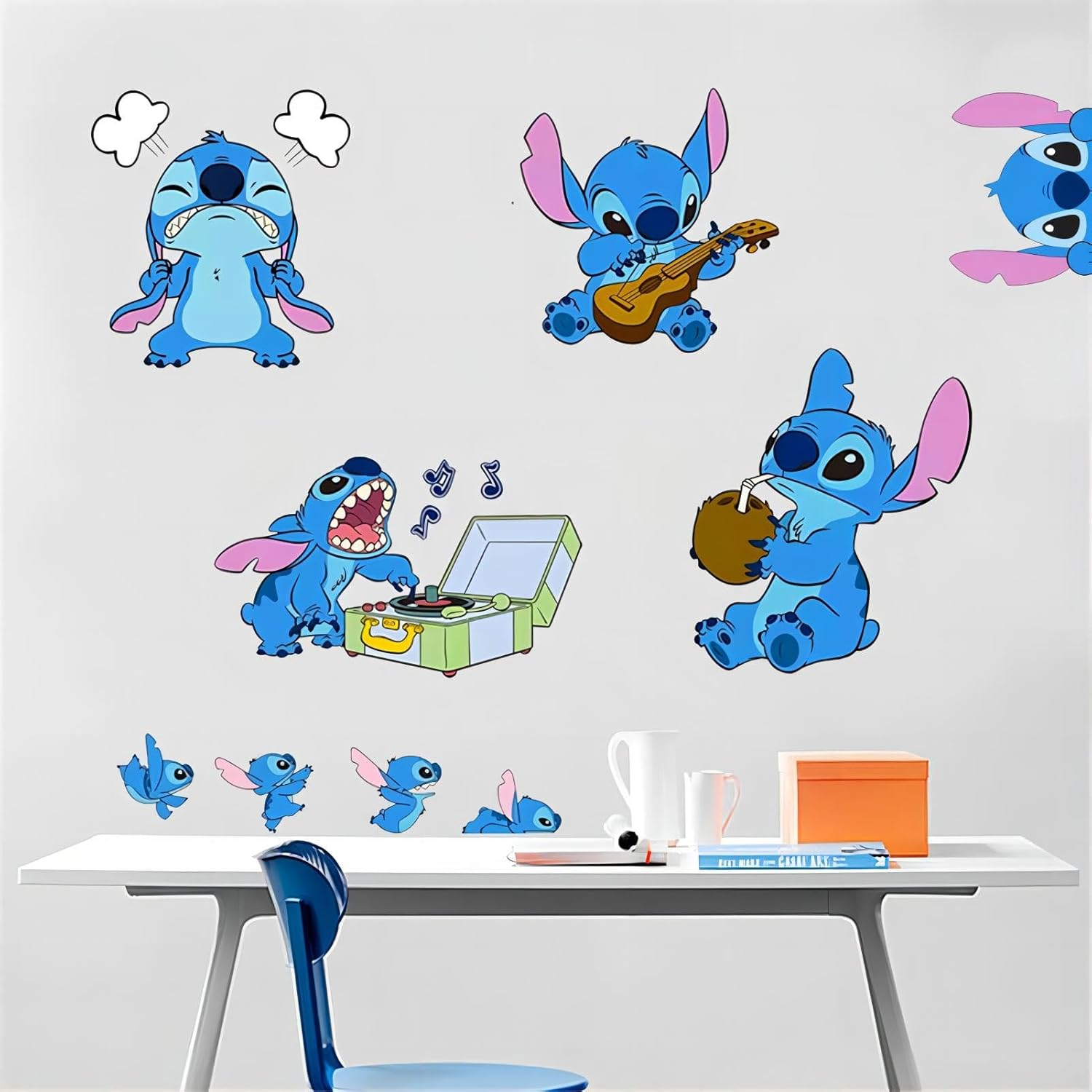 Lilo and Stitch Wall Stickers Disney Cartoon Wall Decals DIY Peel and Stick Vinyl Wall Decor for Kid Girls Boys Bedroom Living Room House Fun (Size: 16&times;24 Inch), CR-51-1 image number 3