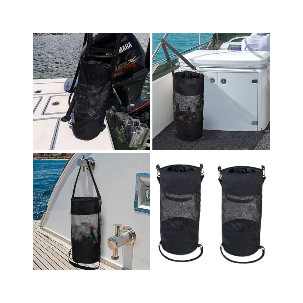 2 Packs Boat Trash Bag, Portable Boat Trash Bag, Collapsible Mesh Trash Can,For Your Pontoon Boat and Camping Car Trash Holder image number 1
