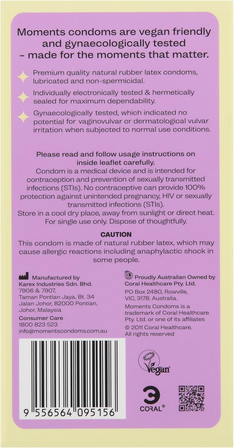 Moments Mega Thin 0.03 Condoms - 20% Thinner, Extra Lubricated, Premium Quality Natural Latex, Vegan, Gynaecologically & Dermatologically Tested (Pack of 2 (24 Counts)) image number 3