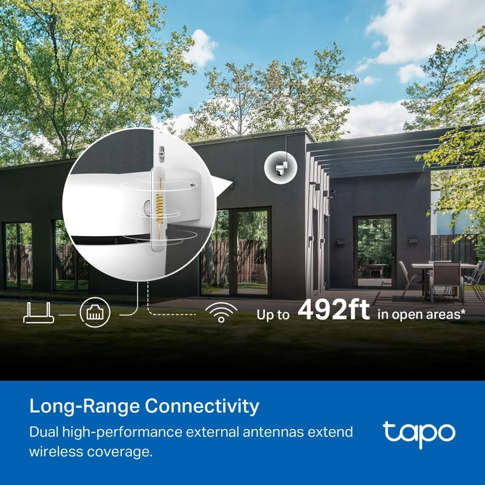 Tp-Link Tapo Pan/Tilt Outdoor Security Wi-Fi Camera, Flexible Connections, 3K, Starlight Night Vision, 360&deg;, Comprehensive AI Detection, IP66, Sound & Light Alarm, SD Card, Two-Way Audio (Tapo C530WS) image number 4