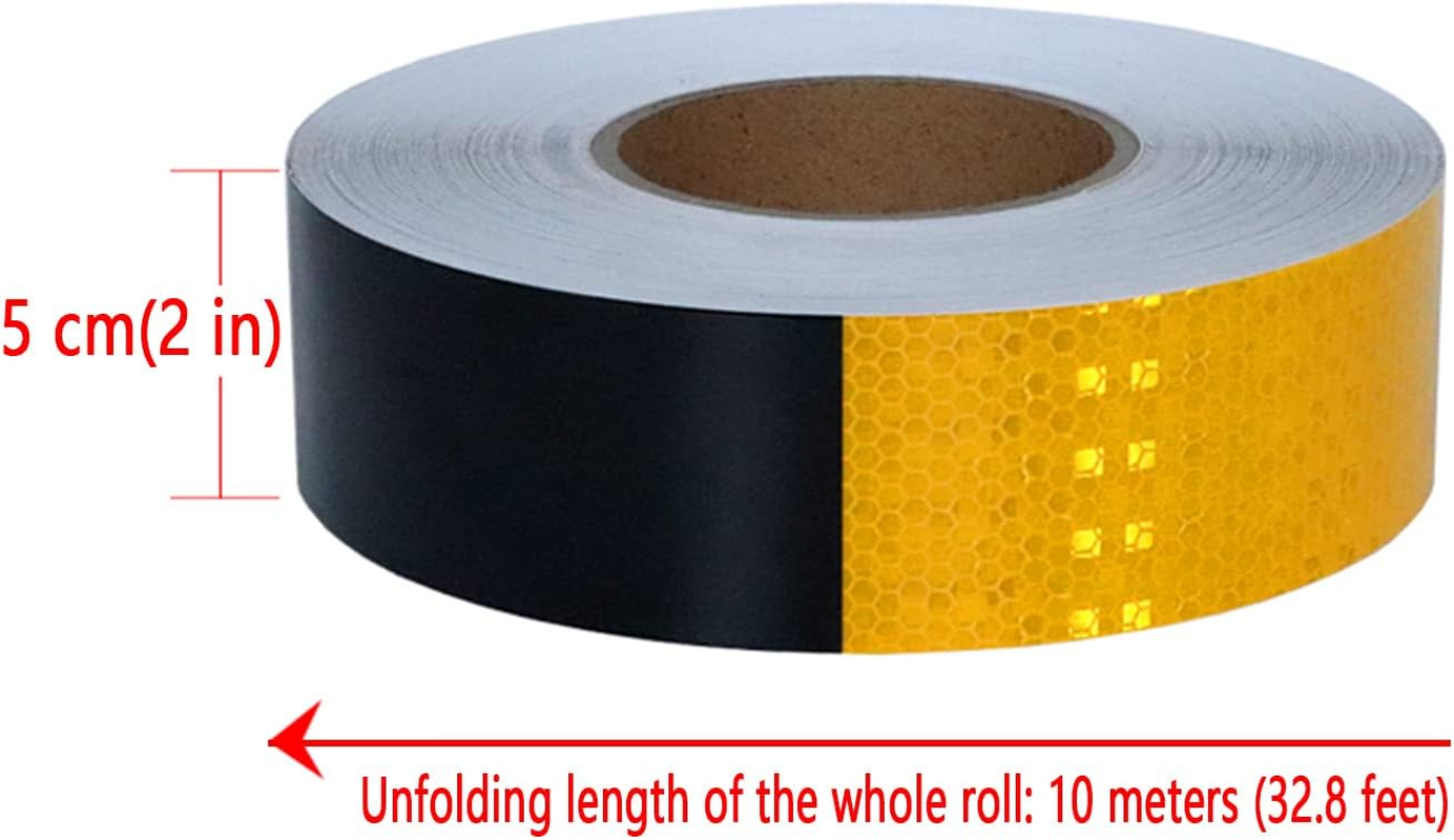 Reflective Tape, Reflective Tape Warnig Sticker Self-Adhesive Smarking(Black) image number 1