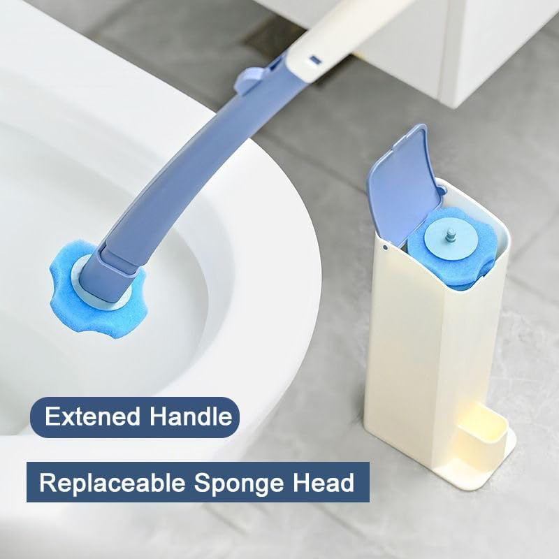 Toilet Cleaning Wand Starter Kit, Touch-Free Toilet Brush, Preloaded Sponges, 10 Ocean Breeze Refills image number 5