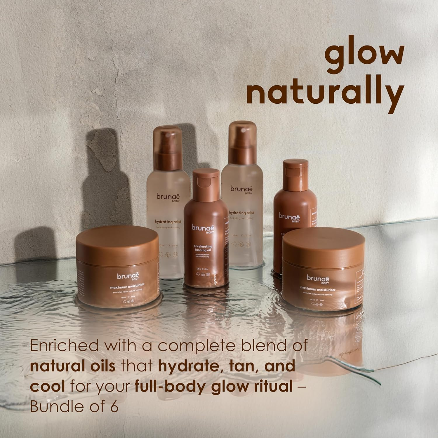 Brunae Body Complete Brunae Bundle - 3-Step Tanning System for Darker, Faster Tan & Hydrated Skin