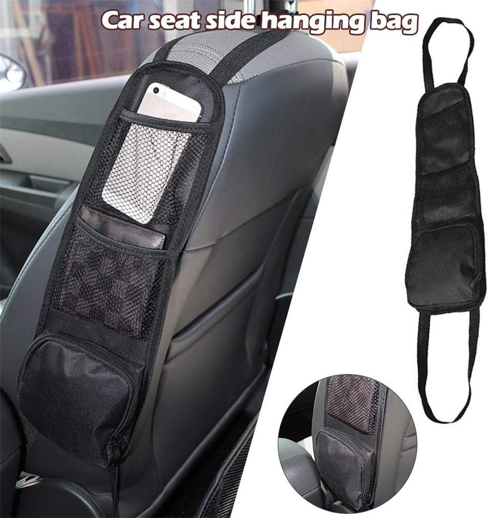 Kartisen Car Seat Side Organizer, Automobile Seat Storage Hanging Bag, Multi-Pocket Drink Holder, Mesh Pocket Car Seat Phone Holder for Cars/Truck (Black) image number 3