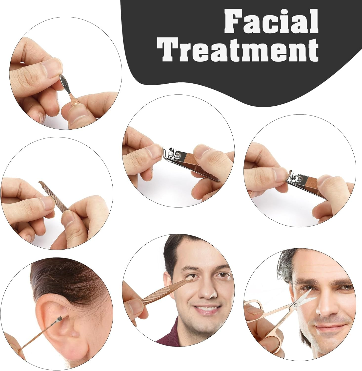 Manicure Set, 7-In-1 Christmas Rose Gold Stainless Steel Nail Clippers Manicure Set, Men'S Care Set, Nails Doing Yourself, Cuticle Remover for Ingrown Toenails and Thick Nails, for Travel and Home image number 1