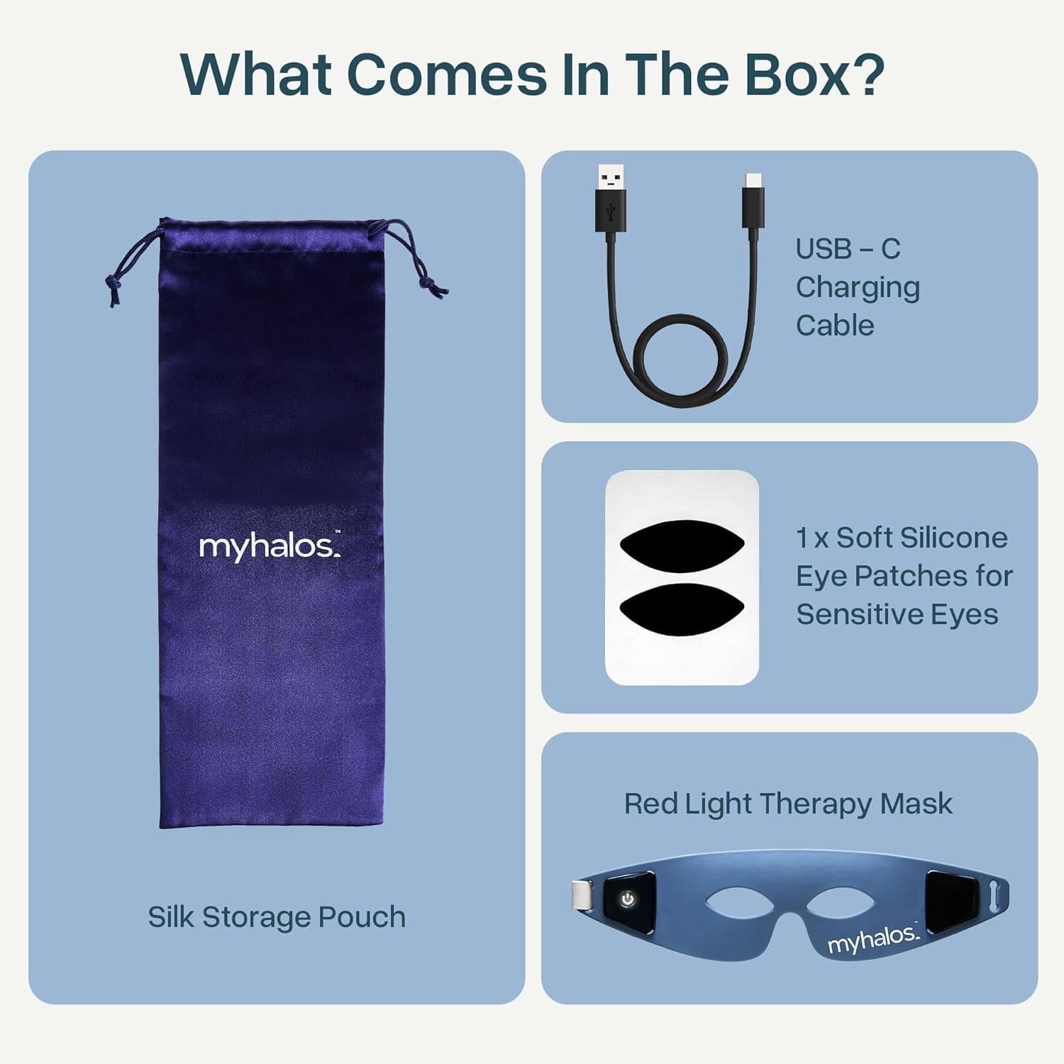 Myhalos&reg; under Eye Red Light Therapy Mask -Advanced Red Light Mask & LED Eye Mask for Wrinkles, Dark Circles & Crows Feet - Therapy for Eyes image number 6