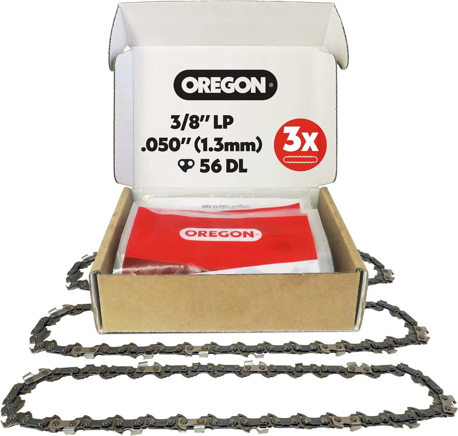 Oregon S56X3 3-Pack Advancecut Chainsaw Chains for 16-Inch Bar -56 Drive Links &ndash; Low-Kickback, Fits Husqvarna, Echo, Poulan, Wen and More image number 2