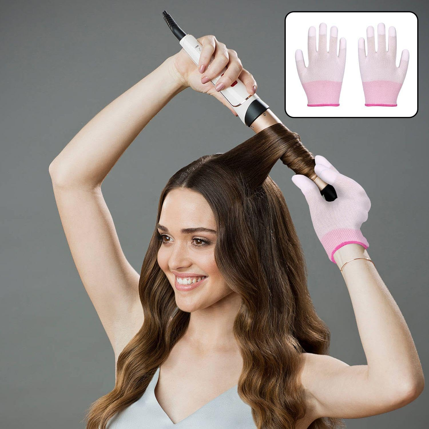 3 Pieces Curly Hair Gloves, Heat Resistant Gloves, Hairdressing Salon Tools, Non Slip Gloves