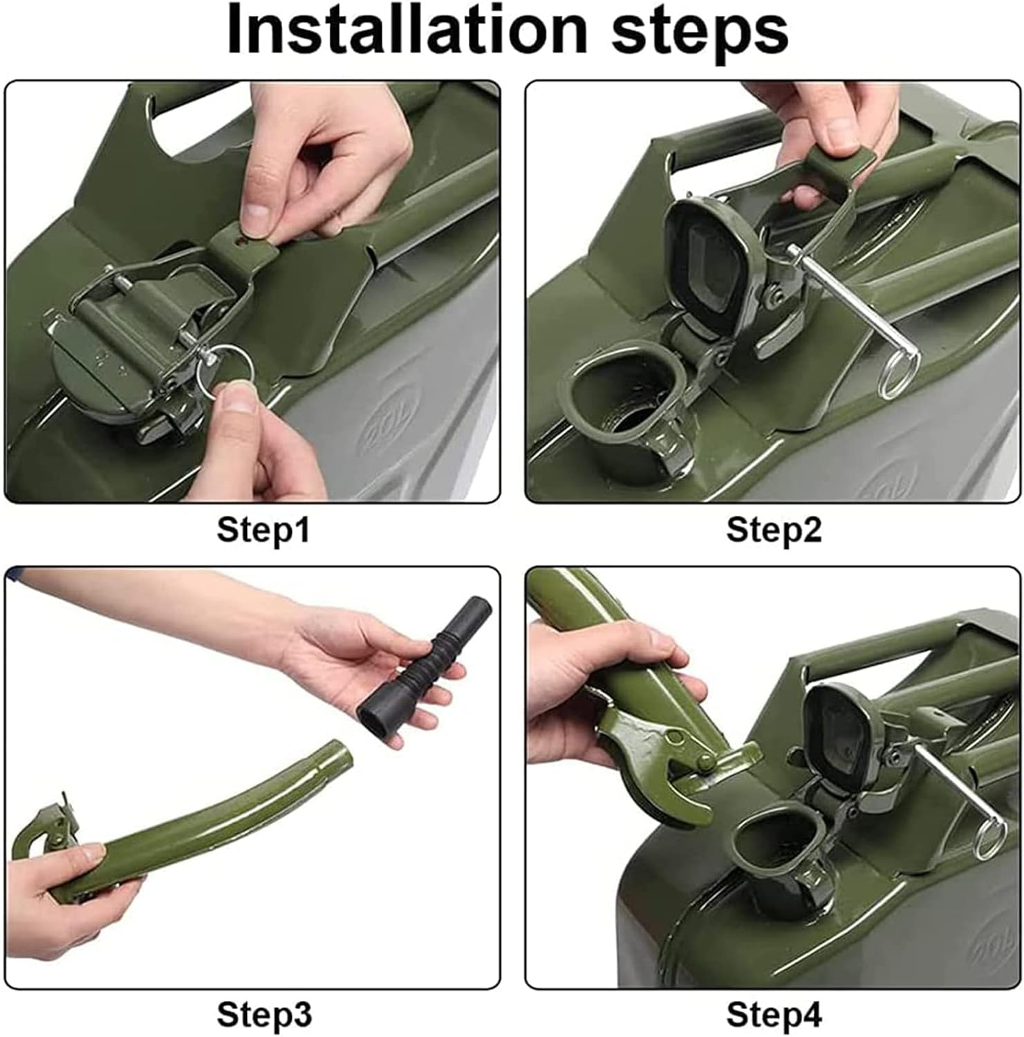 Fuel Can Spout - Flexible Jerry Can Spout Metal Fuel Can Nozzle for All Non-Carb NATO Style Jerry Cans image number 1