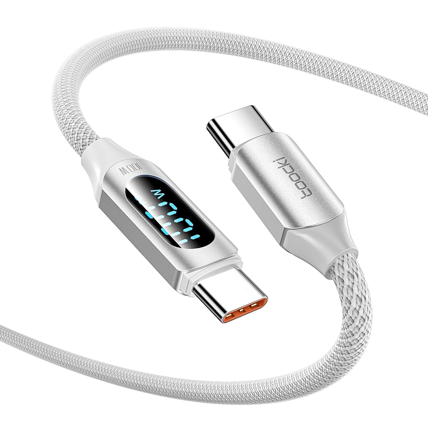 100W USB C to USB C Cable, 1M 2 Pack 5A Fast Charging PD QC5.0 with LED Display,Compatible with Iphone 17 Pro Max/16/16 Pro Max Macbook Ipad Air Galaxy S24 S23, Black