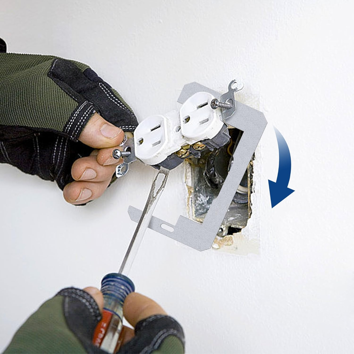 DECOHS 10 Pcs Wall Plate Spacer- Device Leveling Plates- Flush Fit Leveling Plate - 30, Silver-30Pcs image number 7