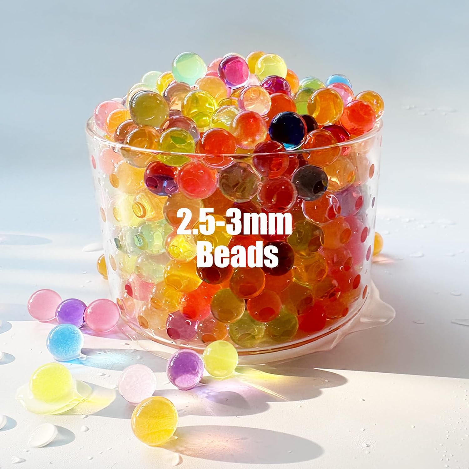 50000 Mixed Color Water Gel Jelly Beads Vase Fillers for Floating Pearls, Floating Candle Making, Wedding Centerpiece, Floral Arrangement (2-2.5Mm Mixed Color)