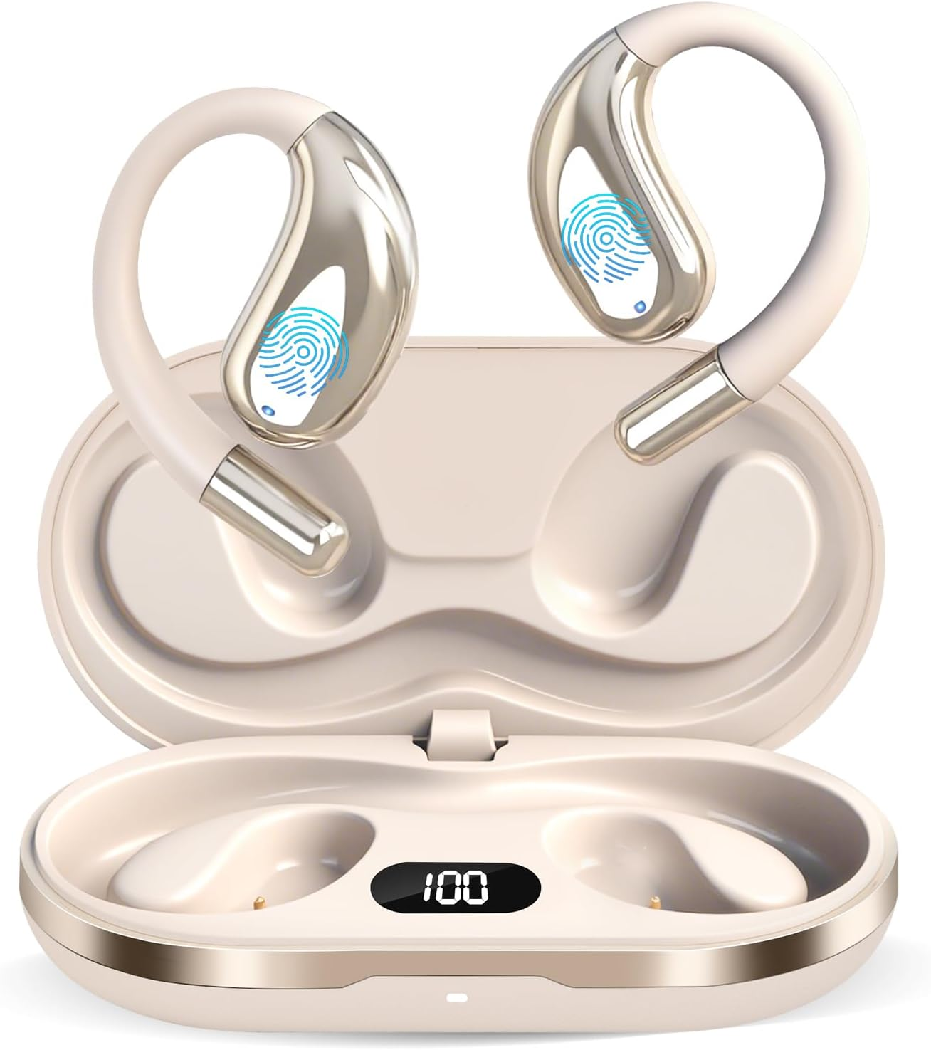 AI Translation Earbuds Real Time, 3-In-1 Translator Earbuds 164 Languages & Accents, Audifonos Traductores Ingl&eacute;s Espa&ntilde;ol,Open Ear Wireless Headphones with Charging Case Fit Ios & Android,Skin Tone image number 3