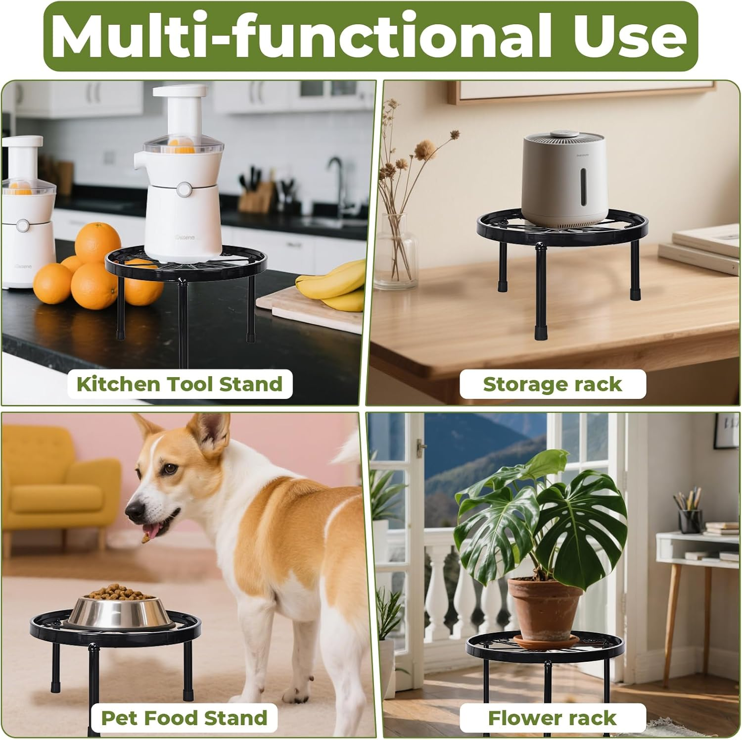 5 Pack Metal Plant Stands, Ditind Heavy Duty Flower Pot Stands for Multiple Plant, Plant Pot Shelf, Rustproof Iron Potted Stand Holder for Outdoor Indoor, round Supports Decor Racks for Garden Home image number 4