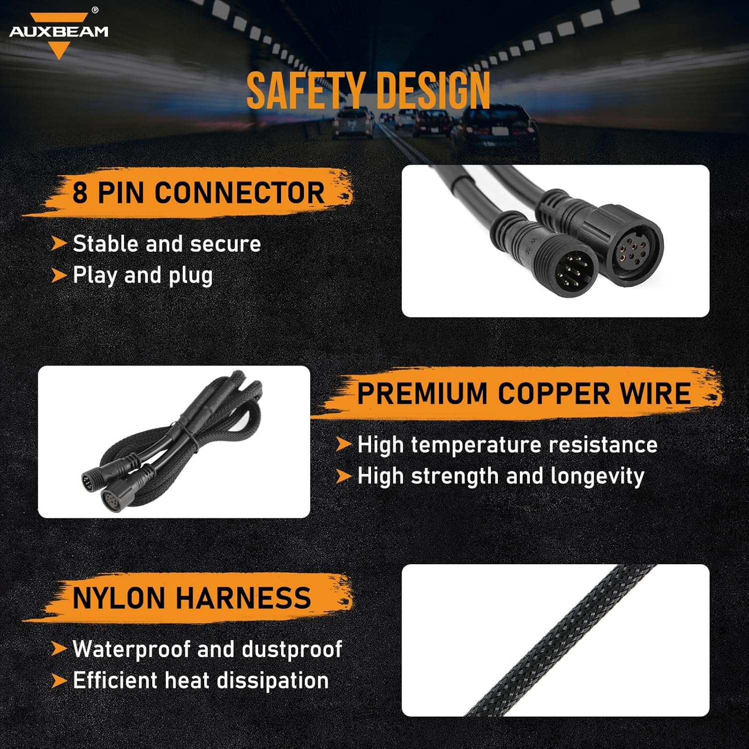 Auxbeam Extension Wiring Harness for 6 Gang Switch Panel BC60, GC60, Switch Controller Extended Wire Line, 1.2M/47 Inch