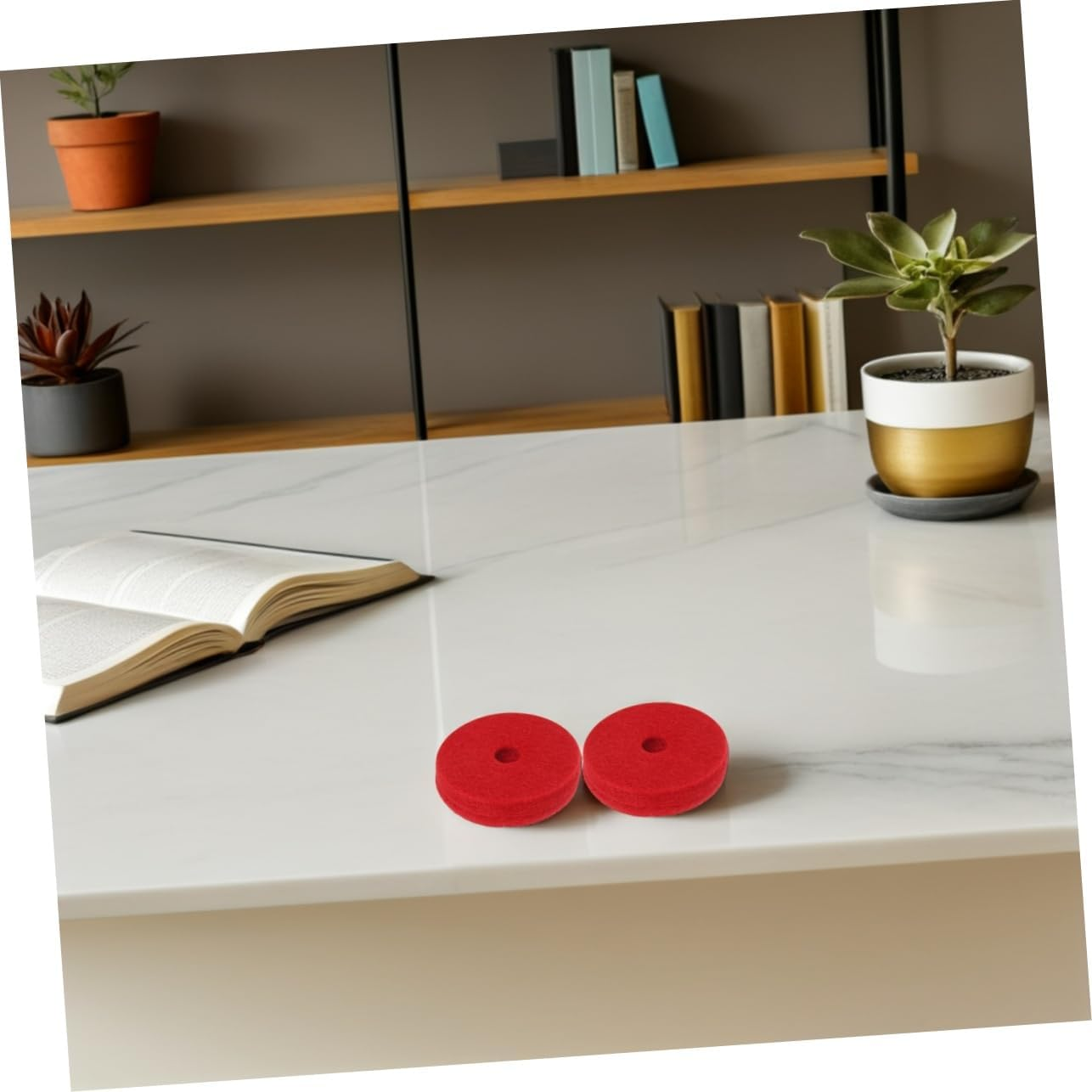 Kisangel 12Pcs Cymbal Felt Washer: Standard Size Cymbals Stand Felt Pads Anti-Vibration Drum Dampener Replacement Accessories 3.6 X 1 Cm Red