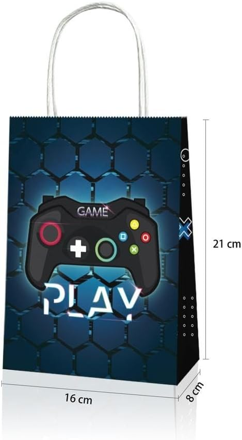 12X Gamer Party Bag Favours Supplies Birthday Decoration Treat Bag Paper Bag Kraft Bag Gable Box Gift Bag Themed Party Bag image number 3