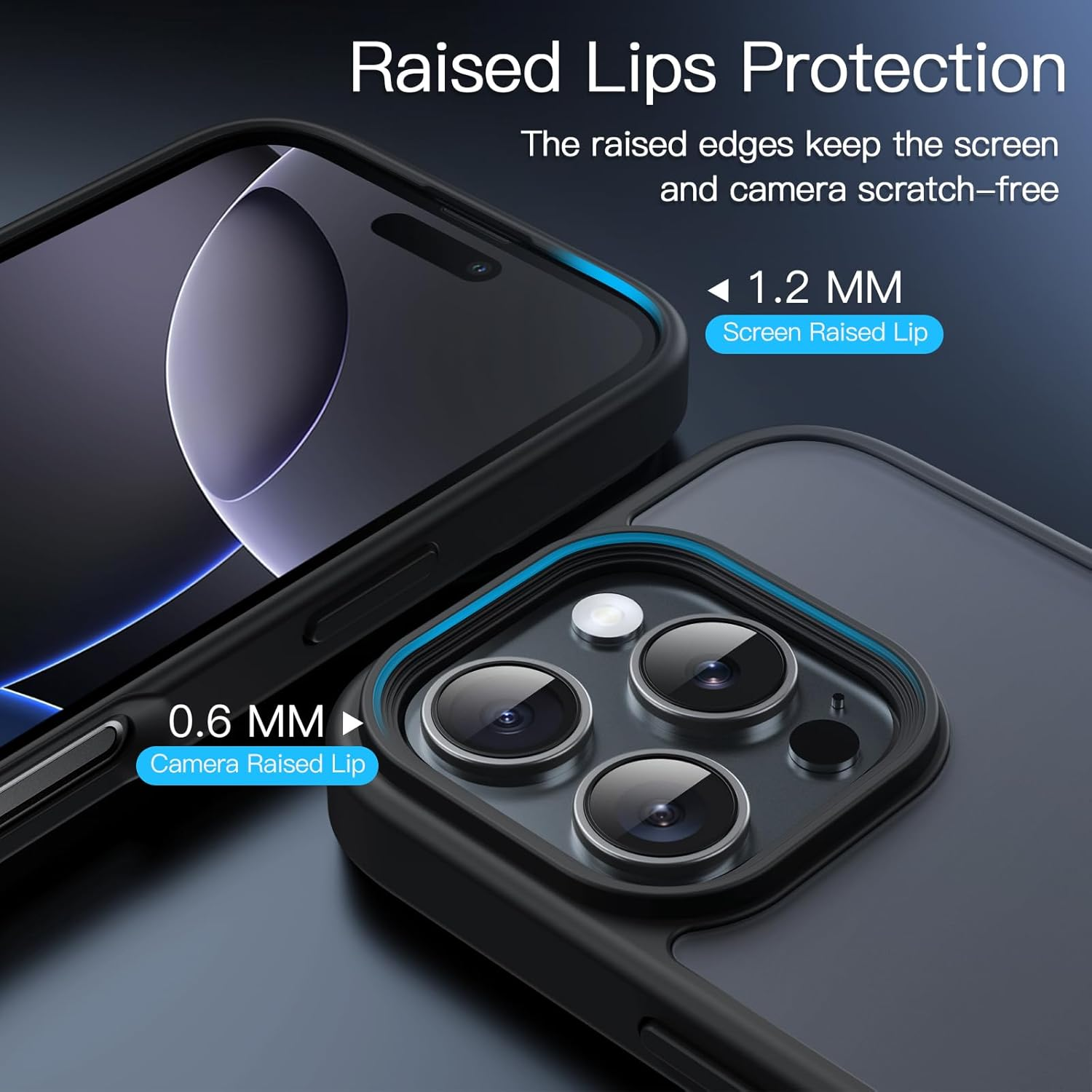 Jetech Matte Case for Iphone 16 Pro Max 6.9-Inch, Shockproof Military Grade Drop Protection, Frosted Translucent Back Phone Cover, Anti-Fingerprint (Black)