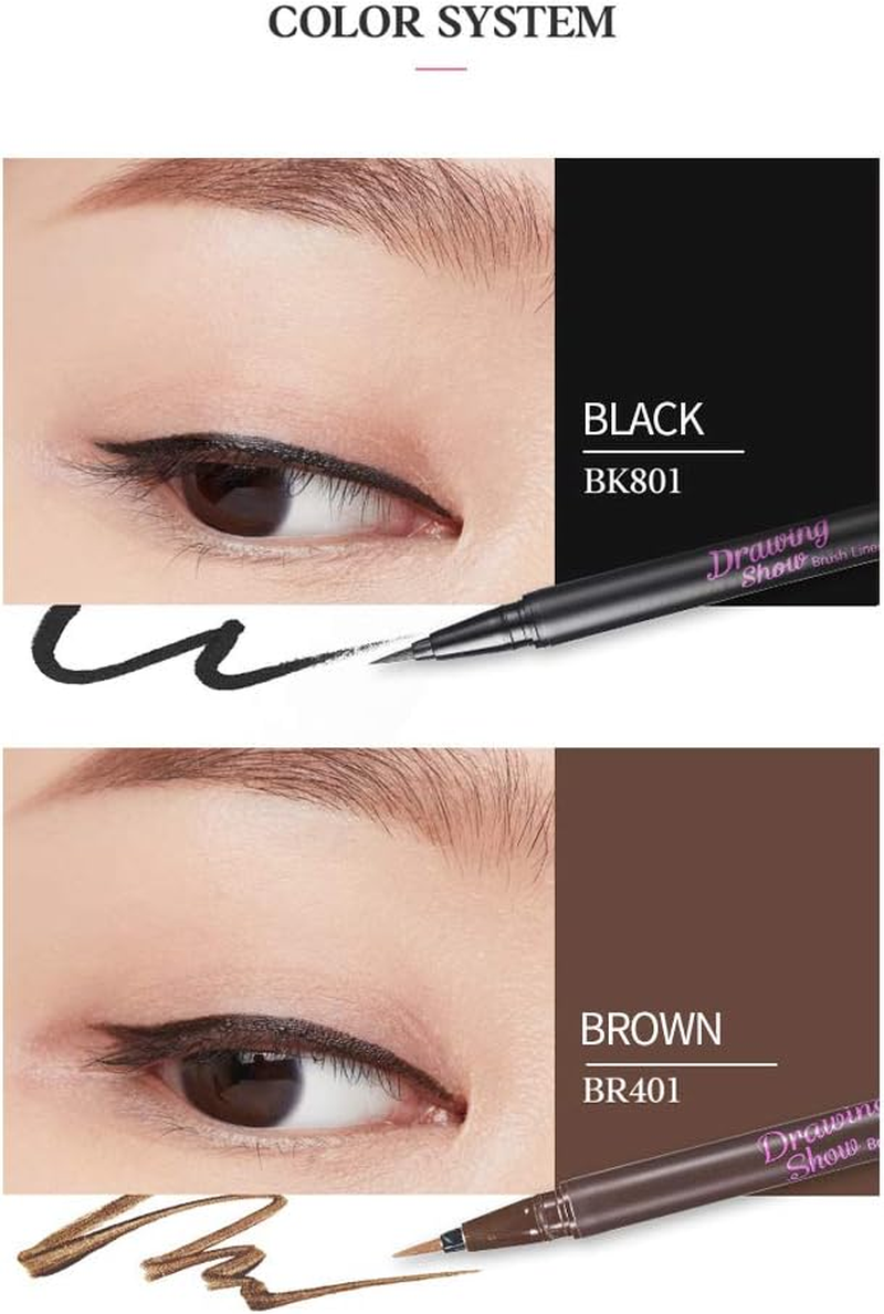 ETUDE Drawing Show Brush Eye Liner with 2 Colors 10 G, Black - Brown image number 4