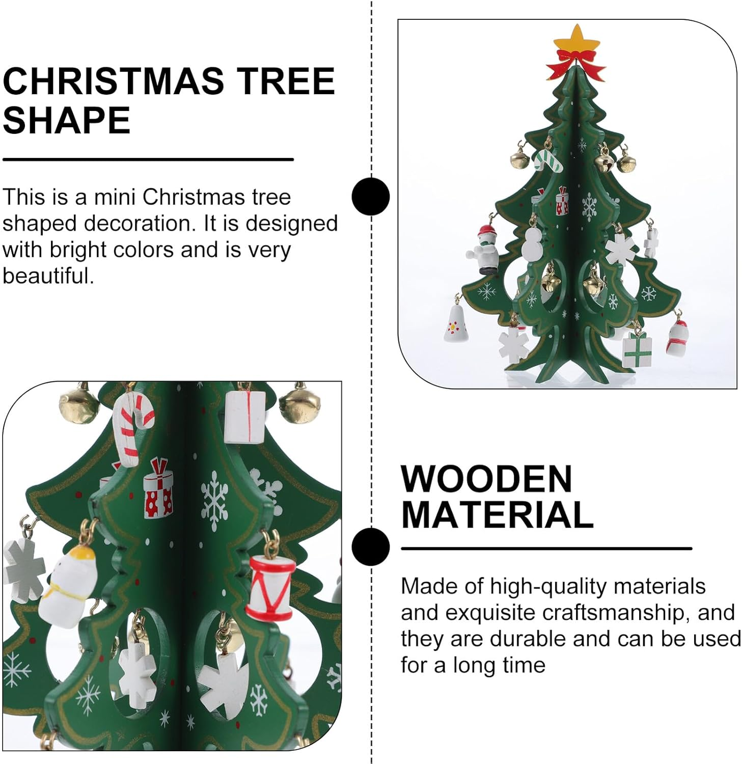 Creative Mini Xmas Tree Ornament Tabletop Christmas Tree Decoration for Home Office and Festive Displays Holiday and Window Decor - Multicolor image number 4