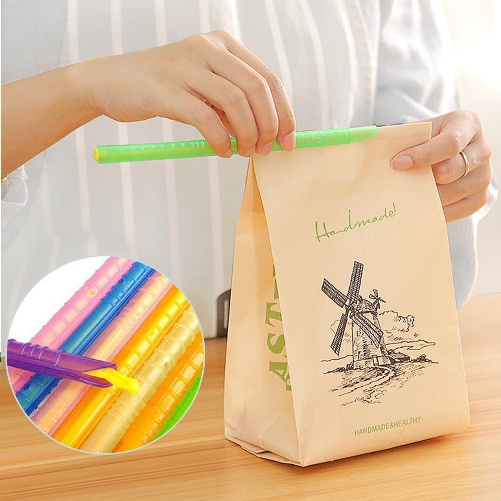 Bag Sealer Sealing Sticks Bag Clips Sealing Clips, 24Pcs Food Bag Sealer Sticks Bag Sealing Clips,Food Storage Sealer Sticks,Bag Sealing Clips Plastic Sealer Clips,Bag Sealer Clips,Bag Sealing Sticks