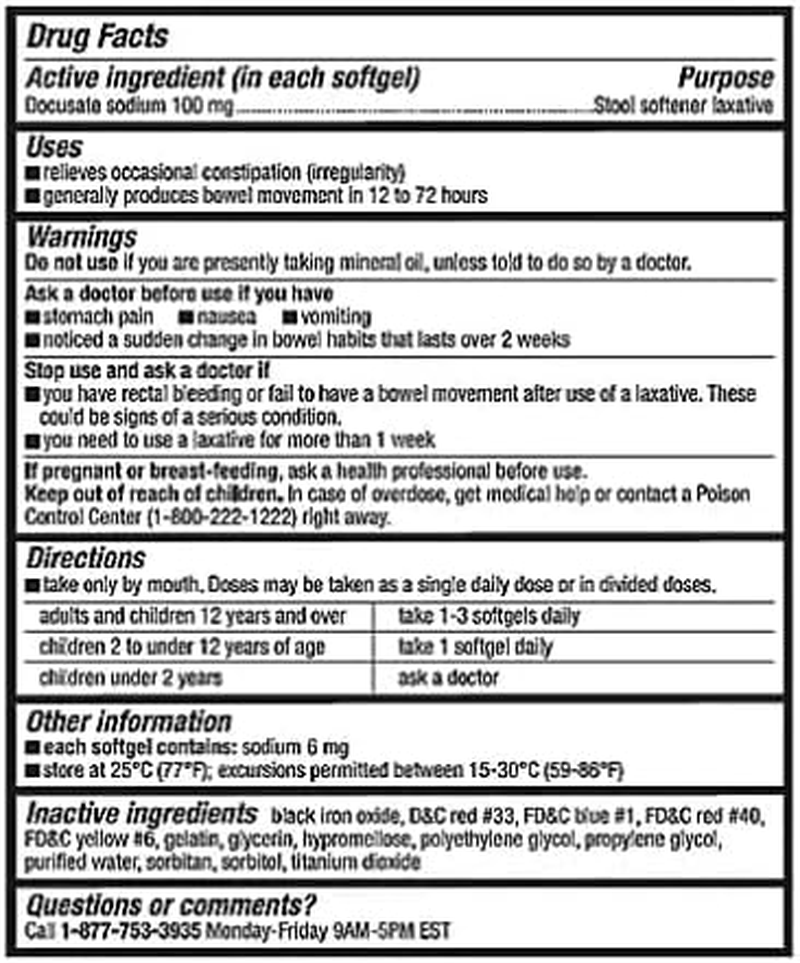 Member'S Mark Stool Softener Regular Strength Docusate Sodium 100Mg, 600 Softgels image number 1