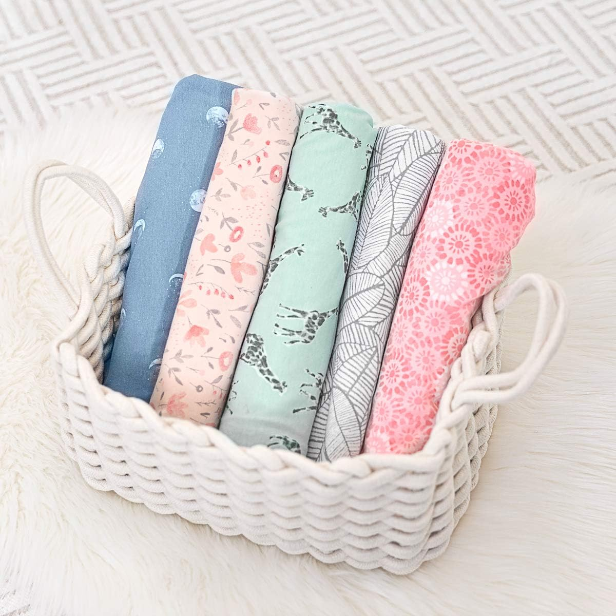 Aden + Anais Comfort Knit Baby Swaddle Blanket for Newborn Girl and Boy, Super Soft Cotton with Spandex, Versatile Stroller Cover, Burp Cloth, Nursing Shield, 47 X 47 Inch, Blue Moon