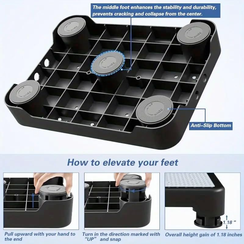 PTEROMYS Mobility Step Stool, Heavy Non-Slip Step Platform Indoor and Outdoor, Portable Standing Supports for Cars, Bed, Door, Stair or Bathroom, Black-Gray (Black) image number 6