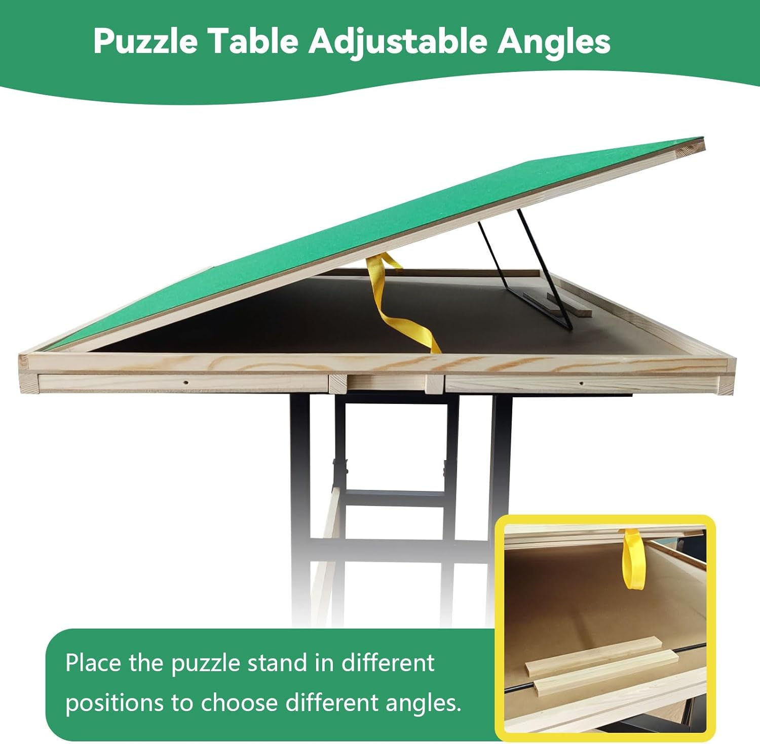 1500 Piece Jigsaw Puzzle Table with Adjustable Height & Tilt, Jigsaw Puzzle Board with 4 Drawers & Cover, Puzzles Tray Wooden Puzzles Table with Legs and Wheels for Adults & Seniors image number 2