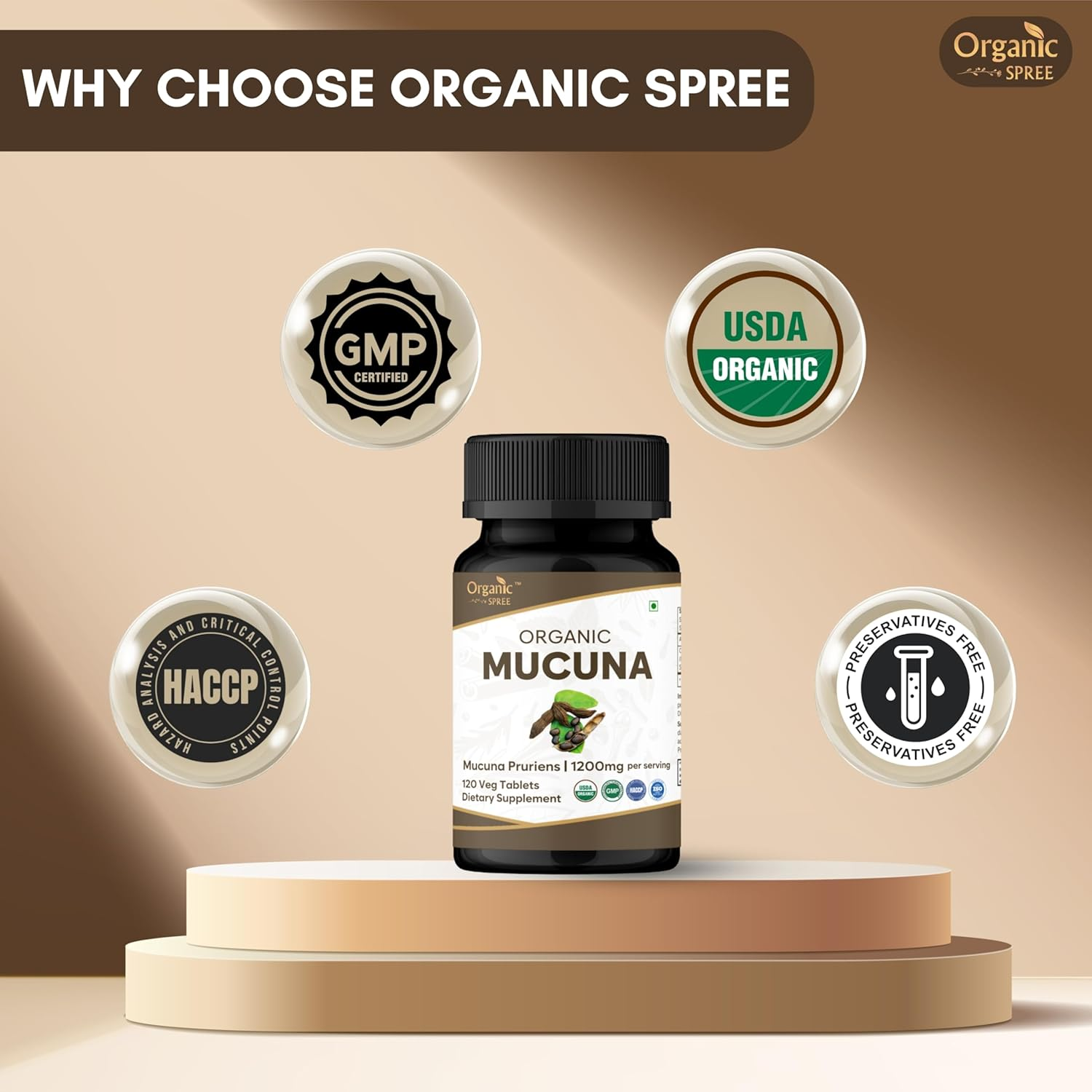 Mucuna 120 Tablets | Mucuna Pruriens (Mucuna) | USDA Organic Certified | Supports Relaxation | Organic and Natural 120Tab - Pack of 2 image number 2