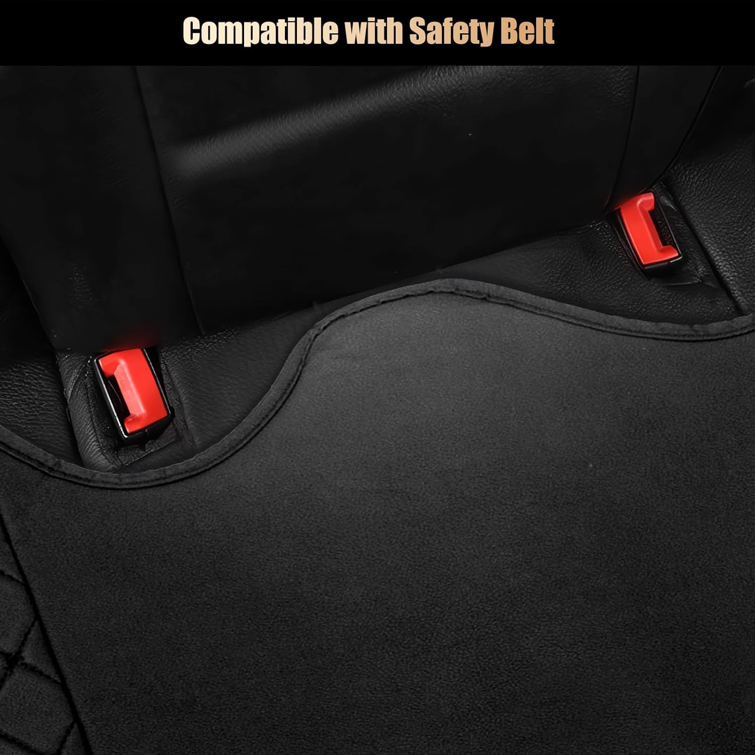 Car Seat Cover PU Leather for Back Seat, Rear Bench Car Seat Cover Fully Wrapped, Seat Protector for Rear Seat Bottom, Wear-Resist and Waterproof Leather Seat Covers, Universal Fit 95% Cars image number 4