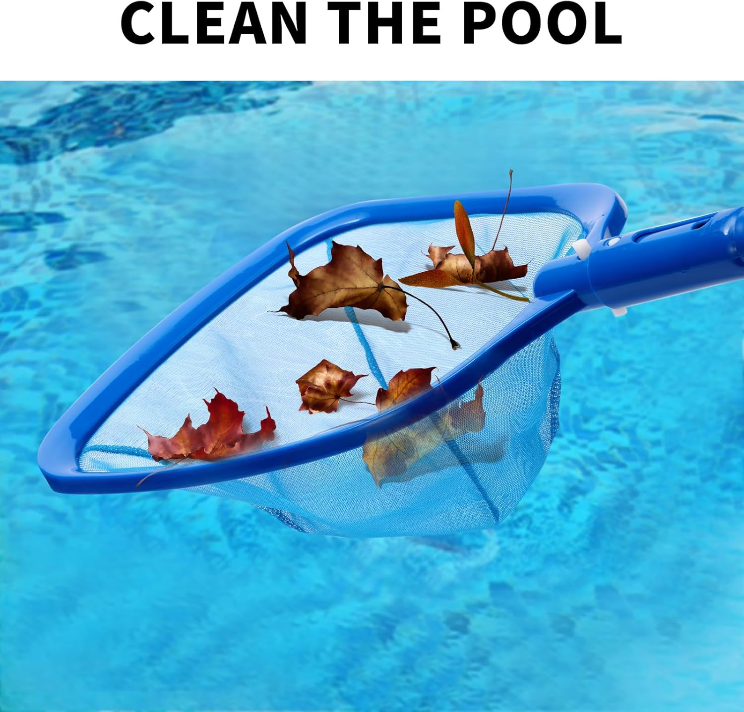 2 Pack Pool Skimmer Net, Pool Nets for Cleaning, Swimming Pool Leaf Skimmer Net with Reinforced Frame, Ultra Fine Mesh Netting, Clean Remove the Finest Debris Fast image number 2