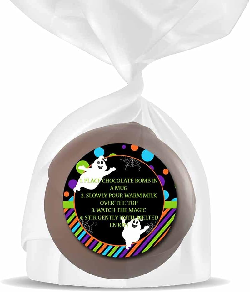 Boo Bomb Happy Halloween Ghost Themed Hot Cocoa Bomb Sticker Labels, Total of 40 2" Circle Stickers (20 Sets of 2) by Amandacreation image number 3