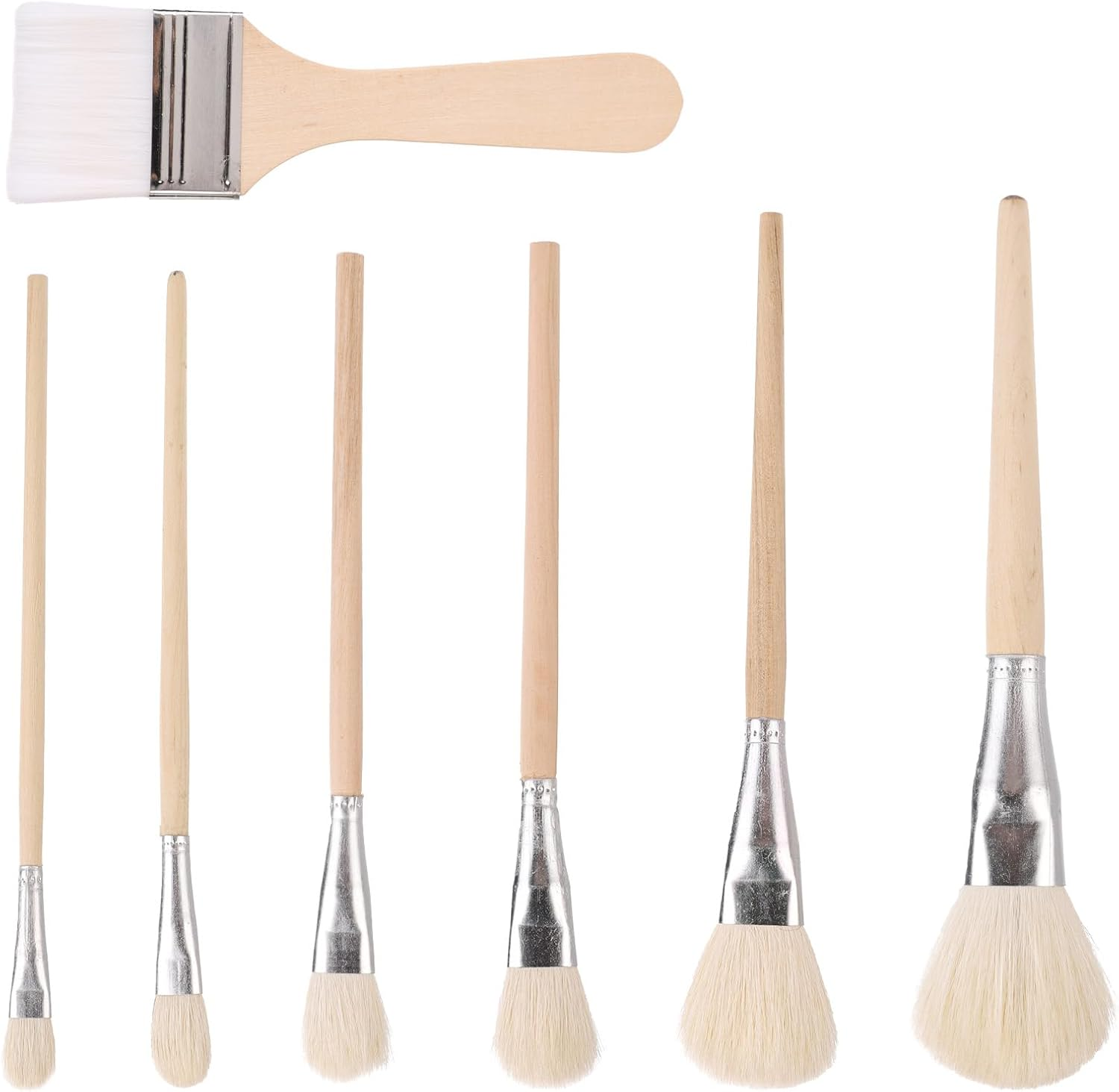 Acrylic Paint Brush Set, 7Pcs Wooden Pottery Glaze Brushes Art Paintbrush Ceramic Glaze Brushes Pottery Glaze Brushes Ceramic Watercolor Brushes Kit Supplies for Craft Painting Students Enthusiast image number 6