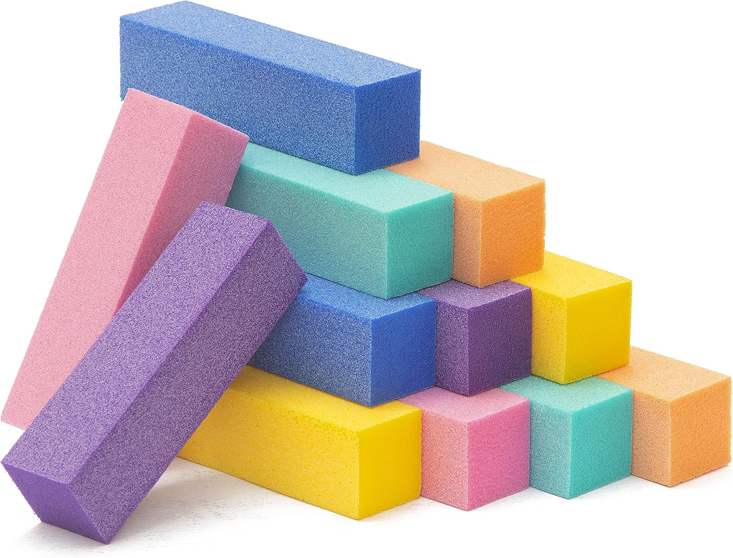 Natural and Acrylic Nail Buffing Blocks, 12-Pack, 4 Sided, Medium Grit (Multi-Colored) image number 3