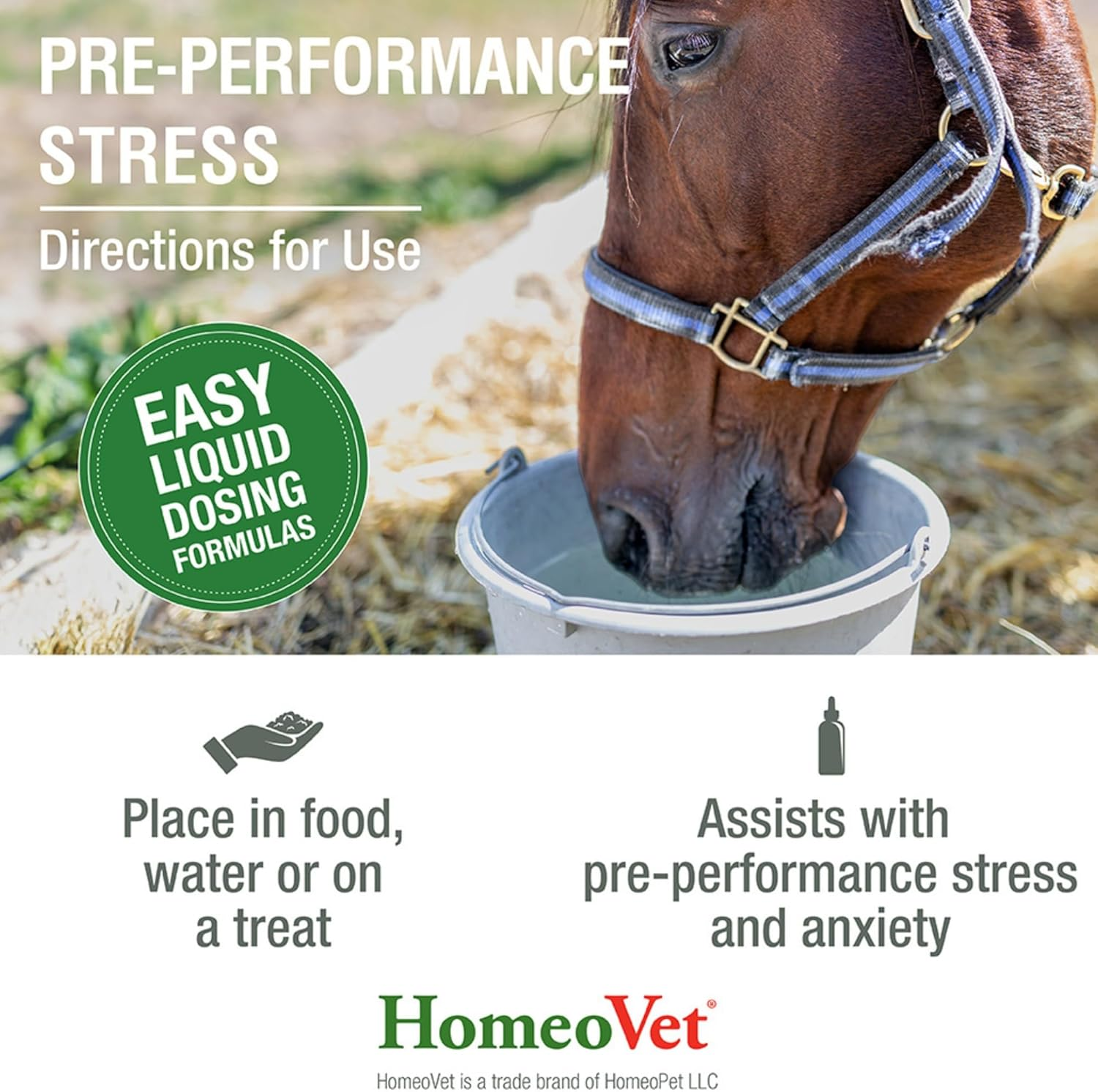 Homeovet Equine Pre Performance Stress 120 Ml - Horse Calming Behavioural Aid for Relaxation before Specific Events. for Horses with Anxiety Pre Event, Stable Changes and Other Stressful Situations