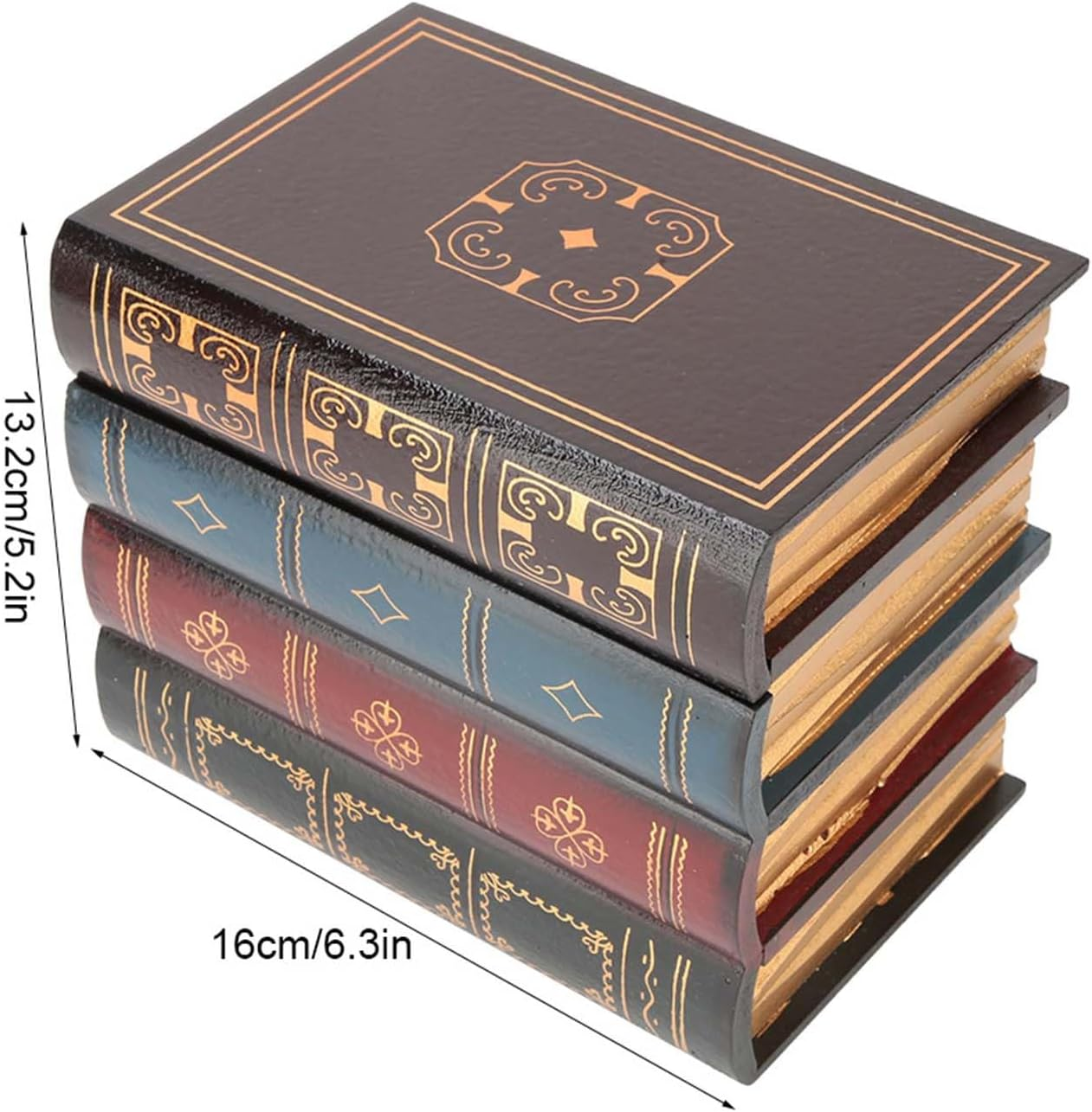 European Style Vintage Decorative Fake Book Storage Box for Home Office Shelf Embellishment (Model B Small Size)