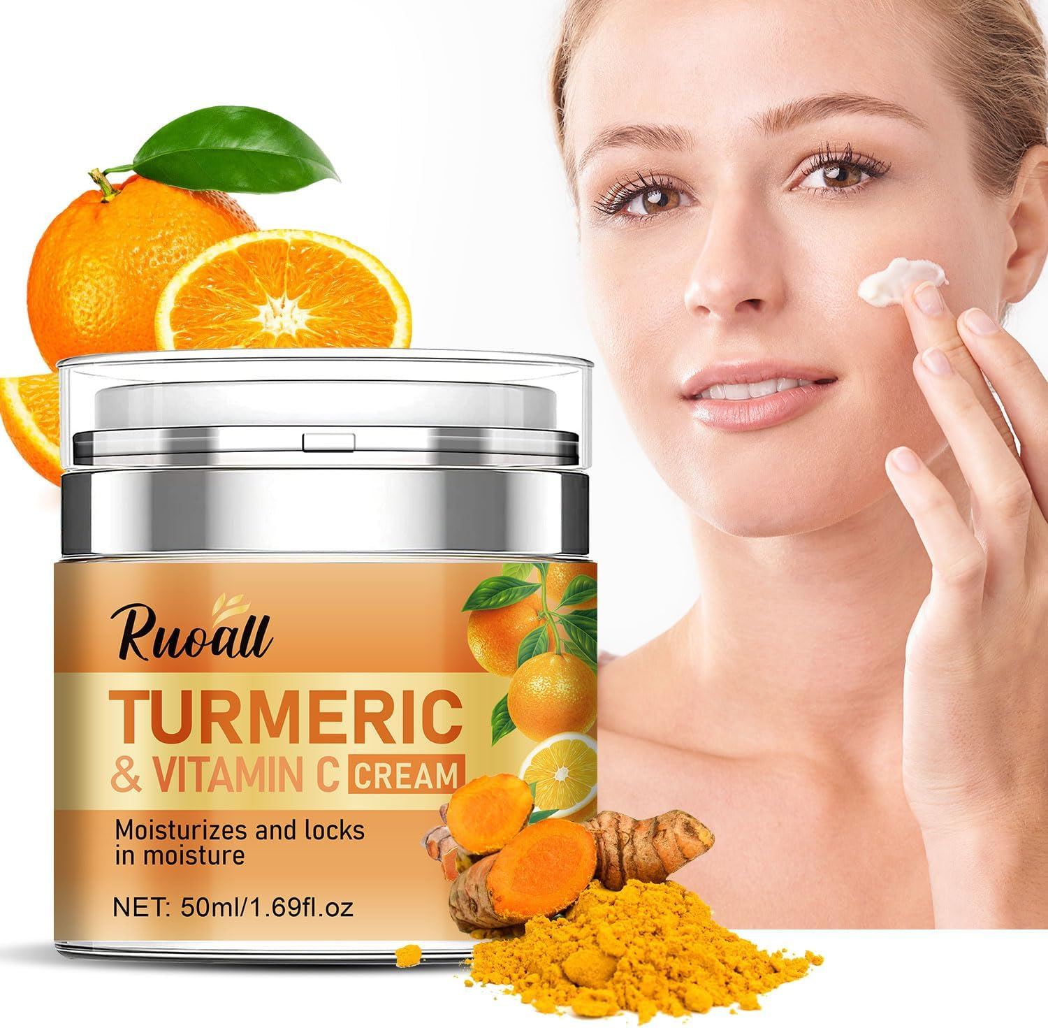 Turmeric and Vitamin C Face Cream - Intense Moisturizing & Hydration Lock - 50Ml / 1.69 Fl Oz image number 4