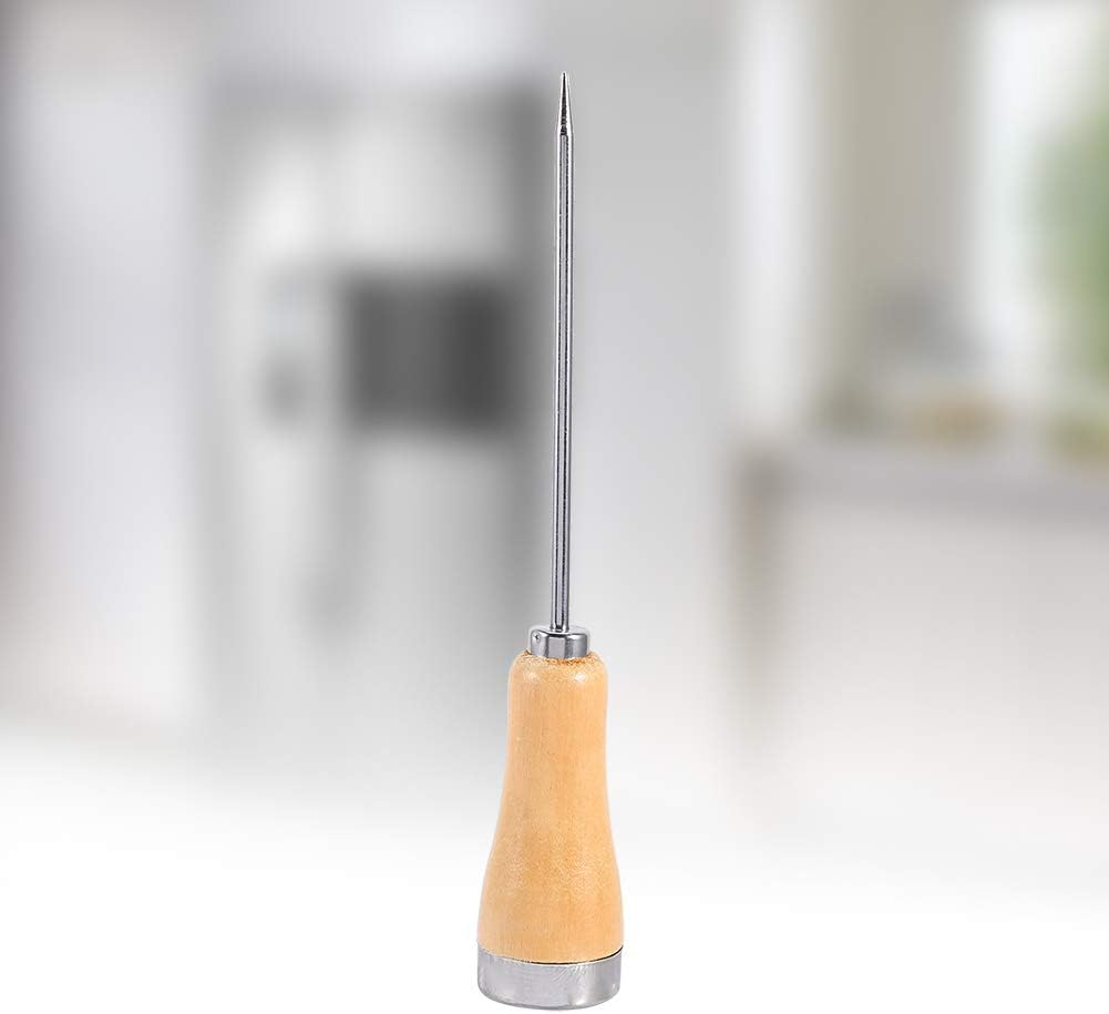 Ice Pick Crusher, Ice Pick Awl, Easy to Carry Secure Hold Stainless Steel Reduce Slips Wooden Handle for Picnics Bars Camping Kitchens image number 4