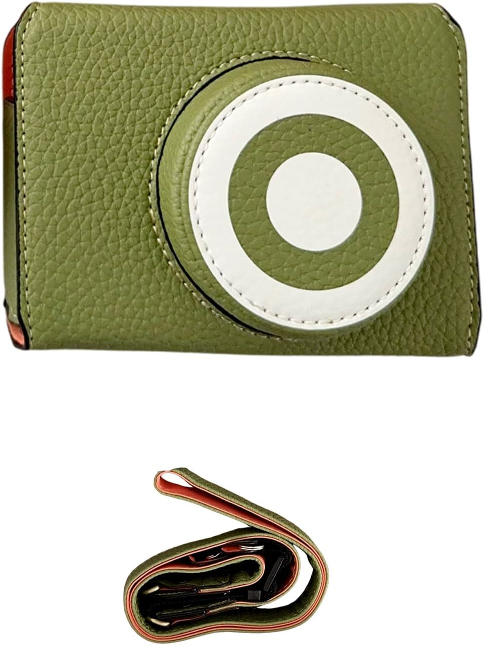 Jectse Camera Case Fit for FUJIFILM XE5, PU Leather Crossbody Camera Bag, Including Half Case Flip Cover and Adjustable Shoulder Strap (Orange)