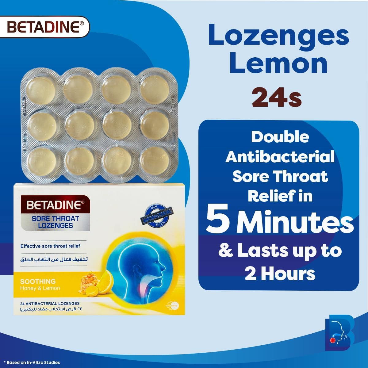 Betadine Sore Throat Lozenges - Relieves Sore Throat Discomfort - Helps Kill Bacteria - Fast Acting, 36 Pack image number 4