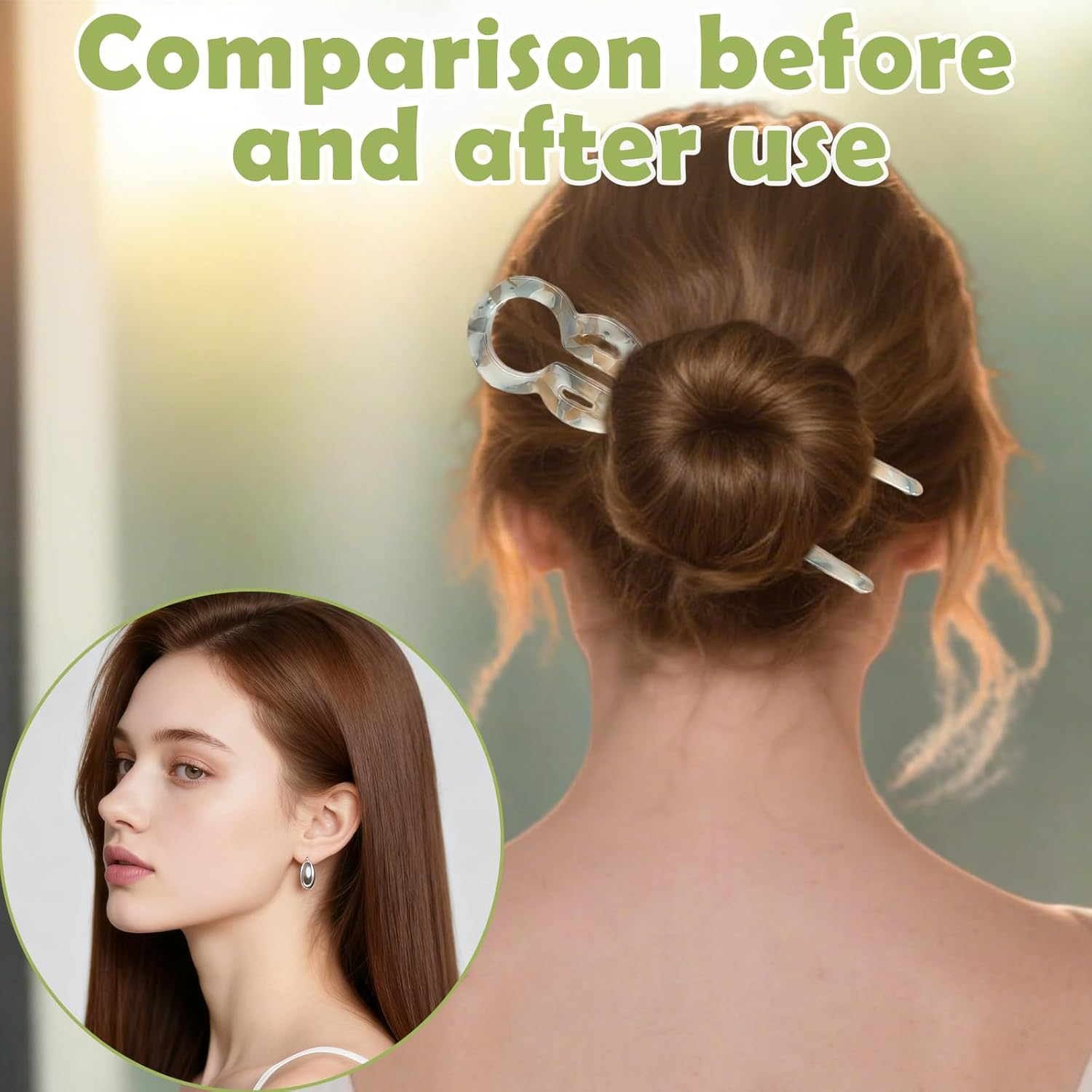 Vymoreon Prestige Lialys Hairpins, 3Pcs U-Shaped Hair Clips for Women and Girls image number 1