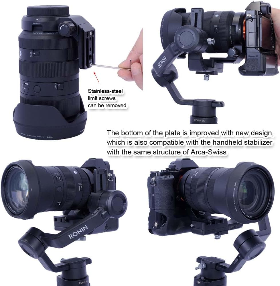Lens Collar Tripod Mount Ring Compatible with Sigma 28-105Mm F2.8 DG DN Art, 50Mm F1.2 DG DN Art, 50Mm F1.4 DG HSM Art, 28Mm F1.4 DG HSM Art (E-Mount), Bottom Is Arca-Swiss Fit Quick Release Plate image number 2