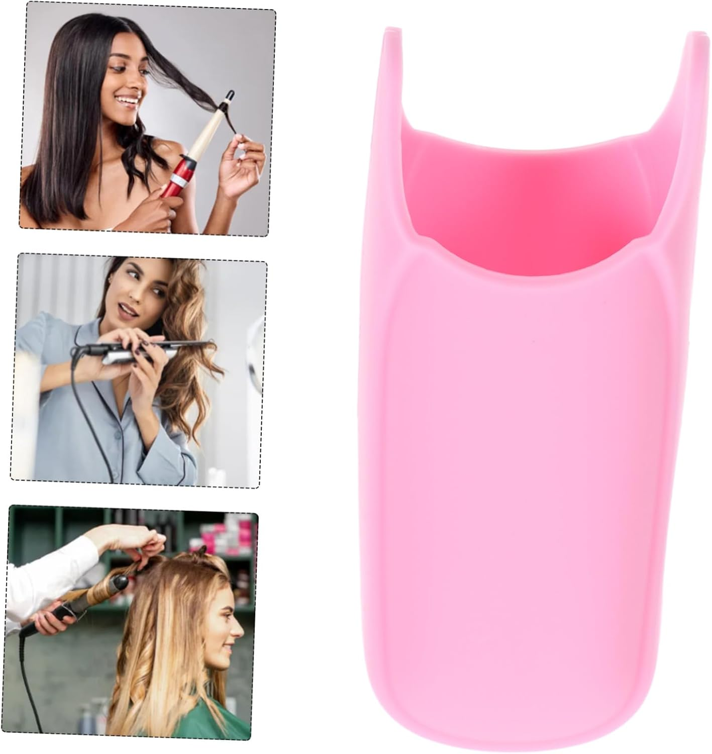 Hair Iron Heat-Resistant Silicone Sleeve Pink Hair Curler and Flat Iron Protector Cover for Safe Styling and Travel
