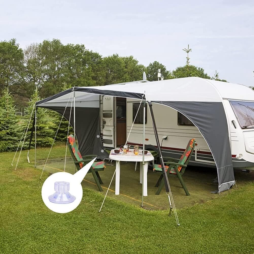 10 Pack 45Mm Heavy Duty PVC Suction Cup, Limpets for RV Van Camper Side Canopy Awning Fixing Motorhome Hung Organizer Home Kitchen Bathroom,With 2Pcs Bungee Cords with Balls image number 3