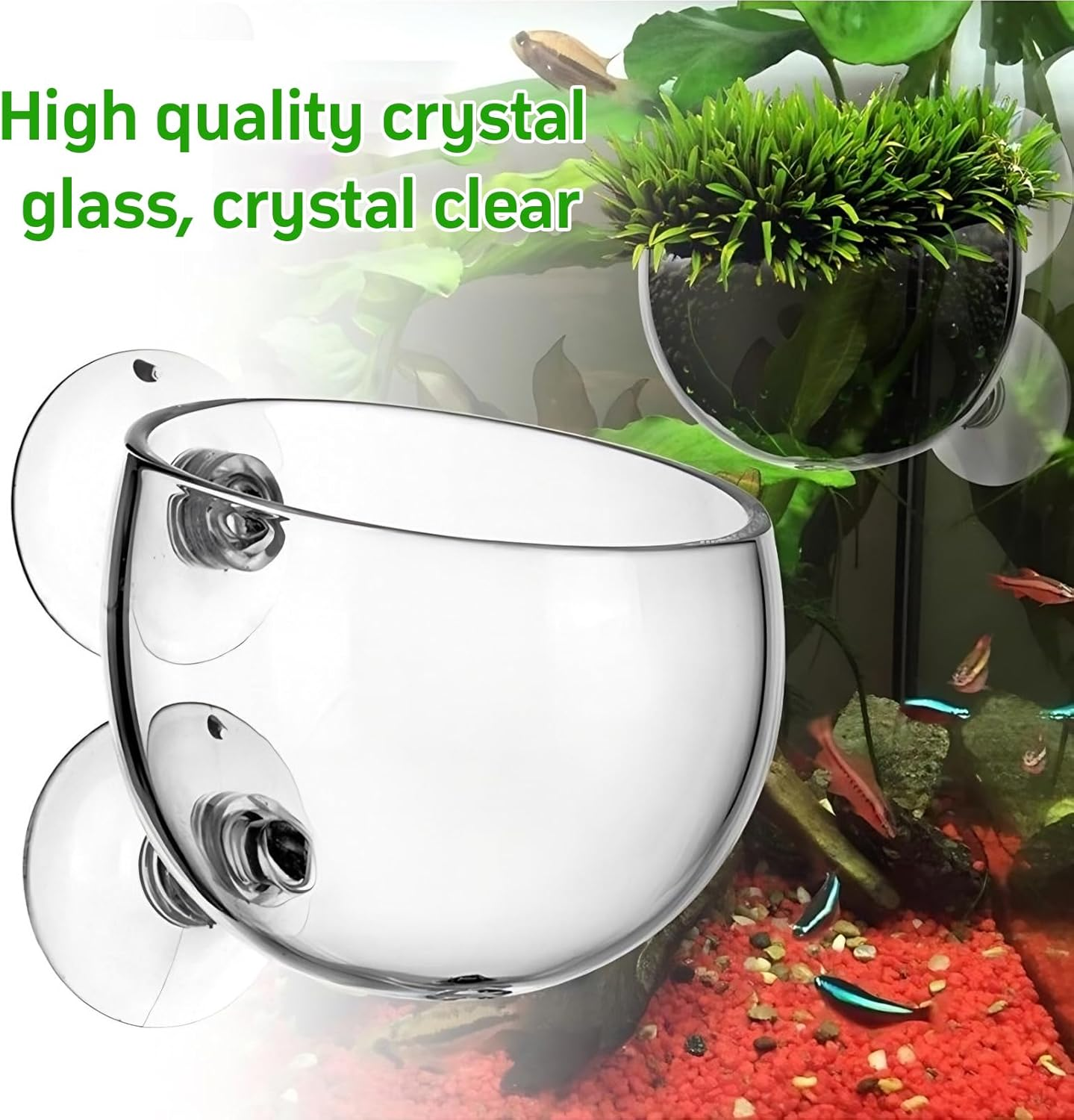 4 X Water Plants Aquarium Pot, 6 X 7 Cm, Plant Pot for Aquarium Glass with 8 Suction Cups, Plant Holder for Aquarium Plants, Decorative Aquarium Plants, Aquascape, Aquatic Glass Holder, Fish Tank, image number 6