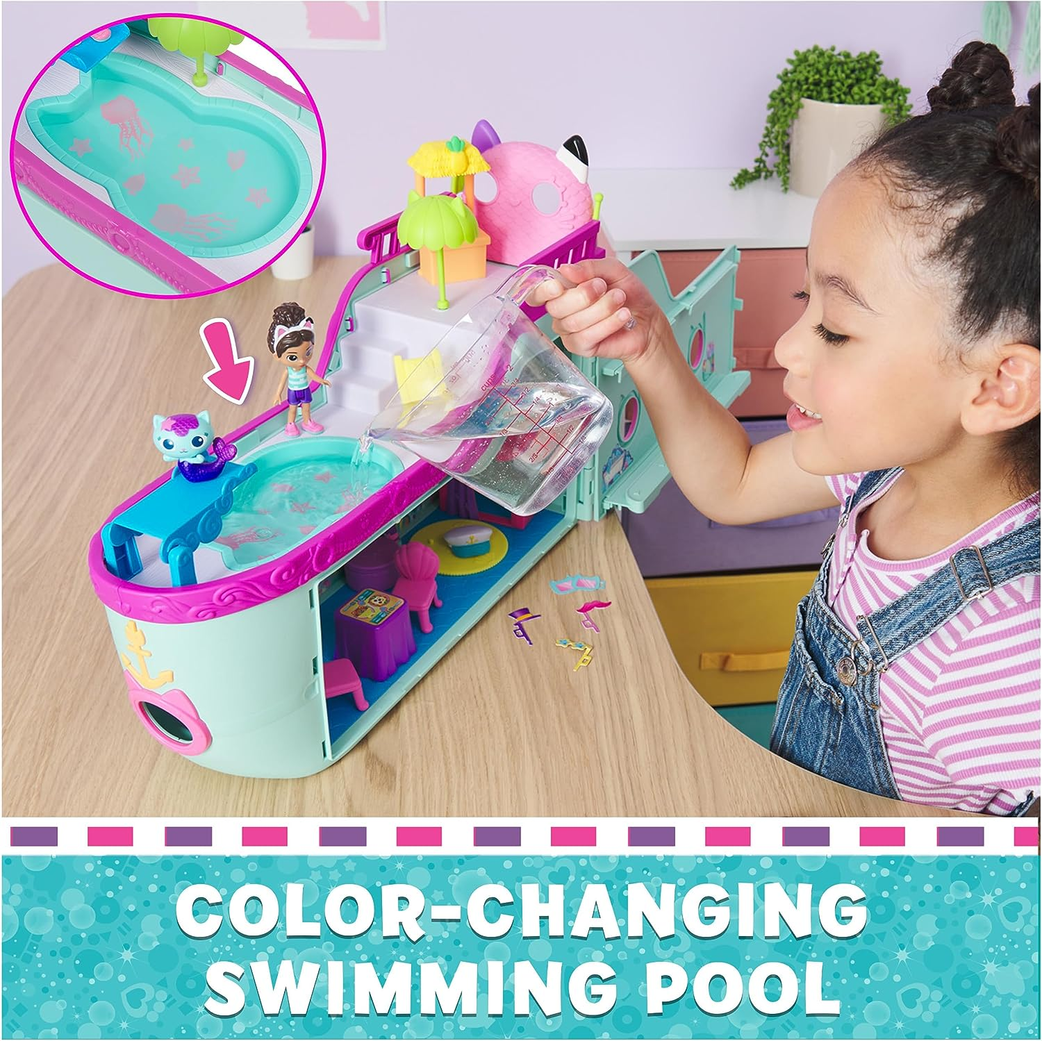 Gabby&rsquo;S Dollhouse, Gabby Cat Friend Ship, Cruise Ship Toy with 2 Toy Figures, Surprise Toys & Dollhouse Accessories, Kids Toys for Girls & Boys 3+ image number 4